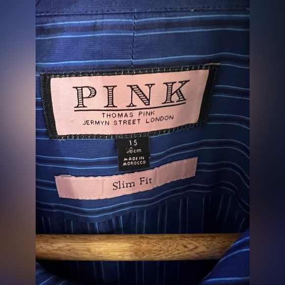 PINK Thomas Pink Jermyn Street London LongSleeves Stripes Shirt Blue 15 1/2x39cm - Picture 4 of 16